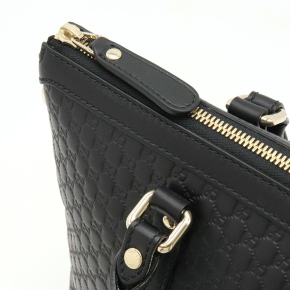 Gucci Micro Guccisima Tote Bag Shoulder Bag Leather Black Gold - Picture 6 of 9